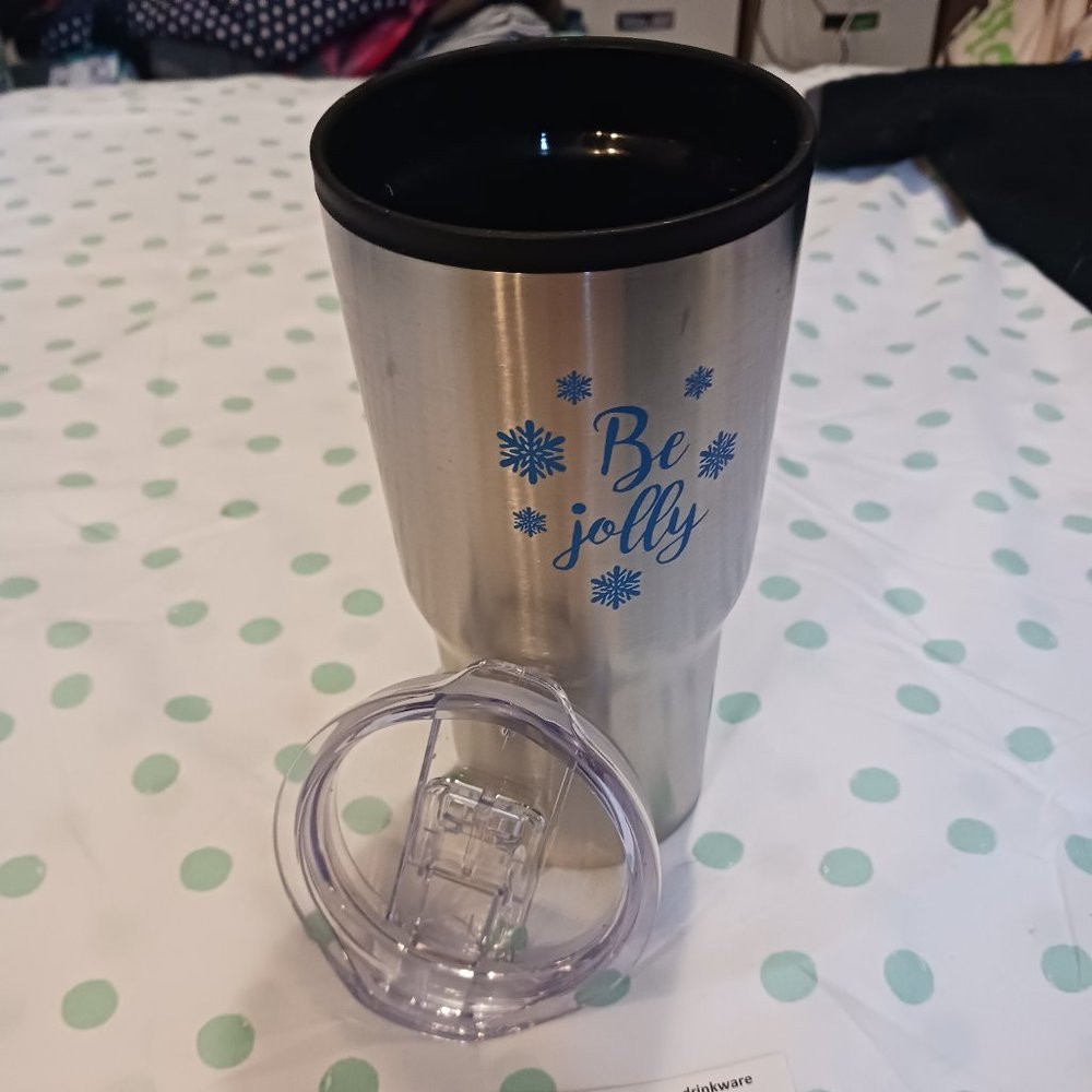 NWT! Christmas "BE JOLLY" TUMBLER